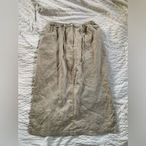 Vintage Linen Midi Skirt | Petite Skirt| Size PXL